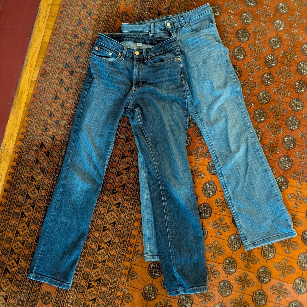 LL Bean BeanFlex jeans Boot Cut And Straight 2 Pairs